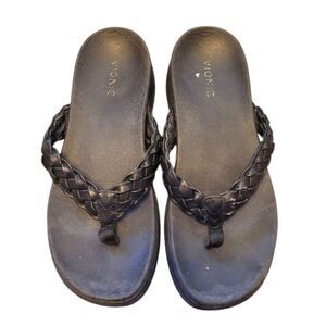 Vionic Kenji Black Braided Flip Flop Sandals Size US 9